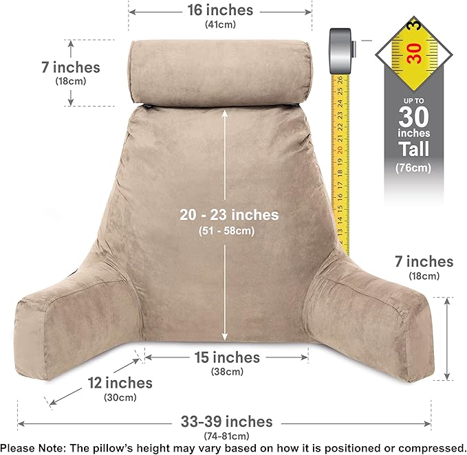 Husband Pillow XXL Aspen Edition, Adult Reading Sit Up Bed Rest Pillow - Image 3