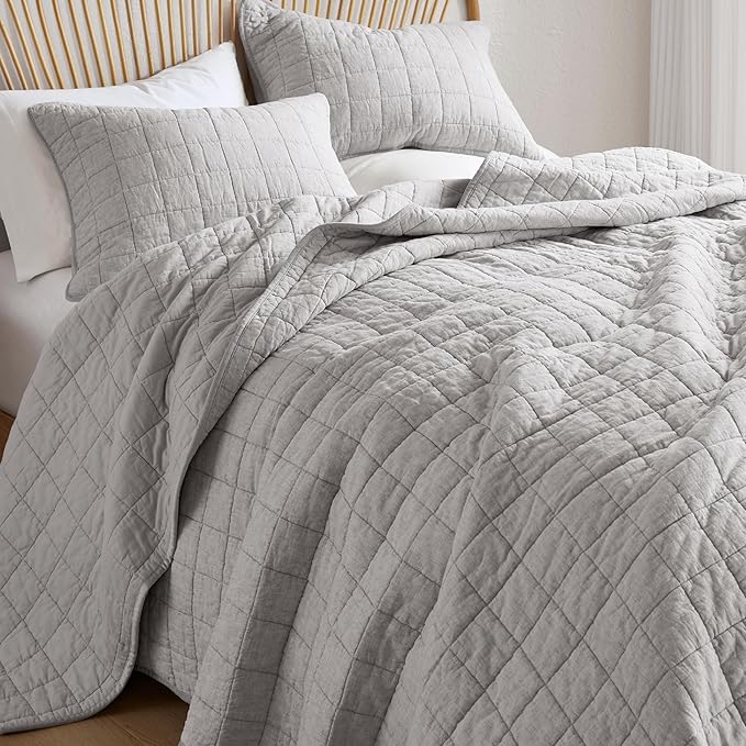 Hyde Lane Luxury Linen Quilt Set King Size, Organic European Flax Cotton Blend by HydeLane