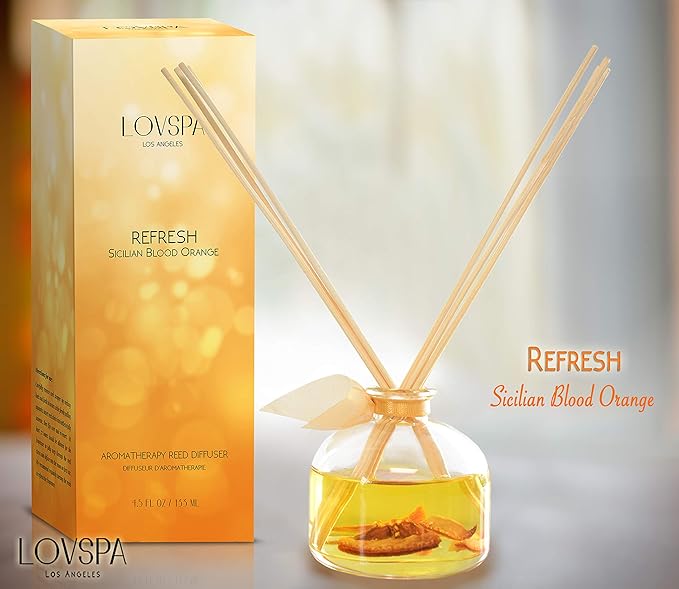 LOVSPA Reed Diffuser Set, Refresh Sicilian Blood Orange Scented Oil Diffuser - Image 3