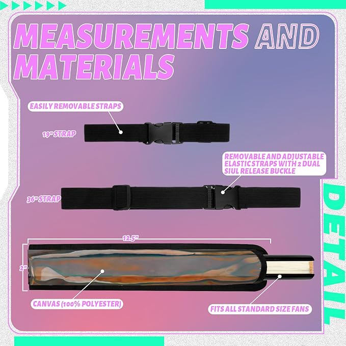 Summer Rave Fan Thigh Holster Rave Fan Holder Folding Hand Pouch Foldable - Image 3