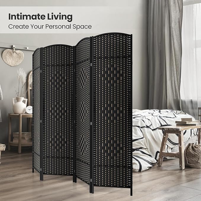 4 Panel Room Divider, 6Ft Folding Privacy Screen, Tall - Image 4