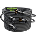 XLR Cables 15 Feet 2 Pack, Professional Gold-Plated Rean Connectors from Neutrik by AA