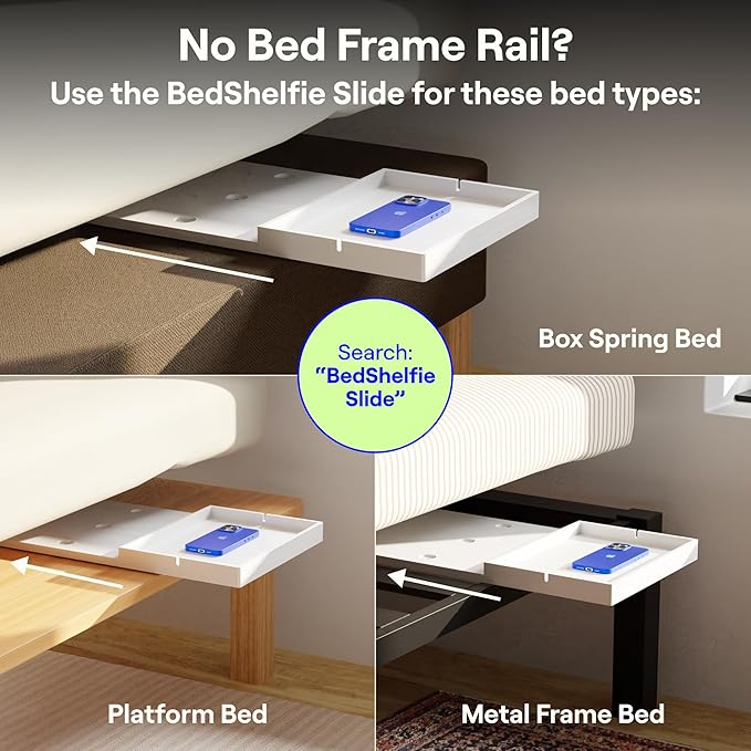 BedShelfie Bedside Shelf for Dorm Room Bunk Bed & Top Bunk, College Dorm Room - Image 6