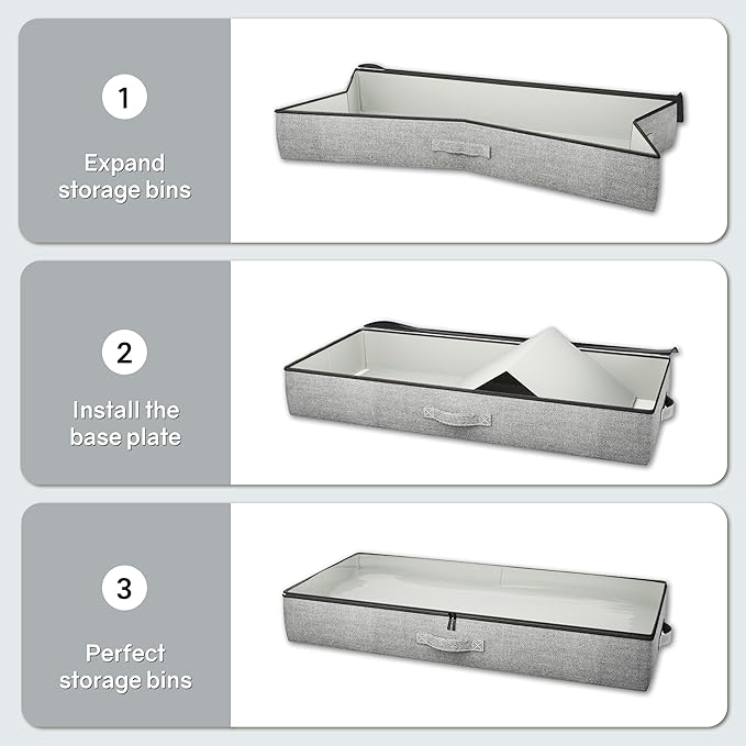 2-Pack Under Bed Storage Containers, 4.5 Inches Tall Low Profile Underbed - Image 8