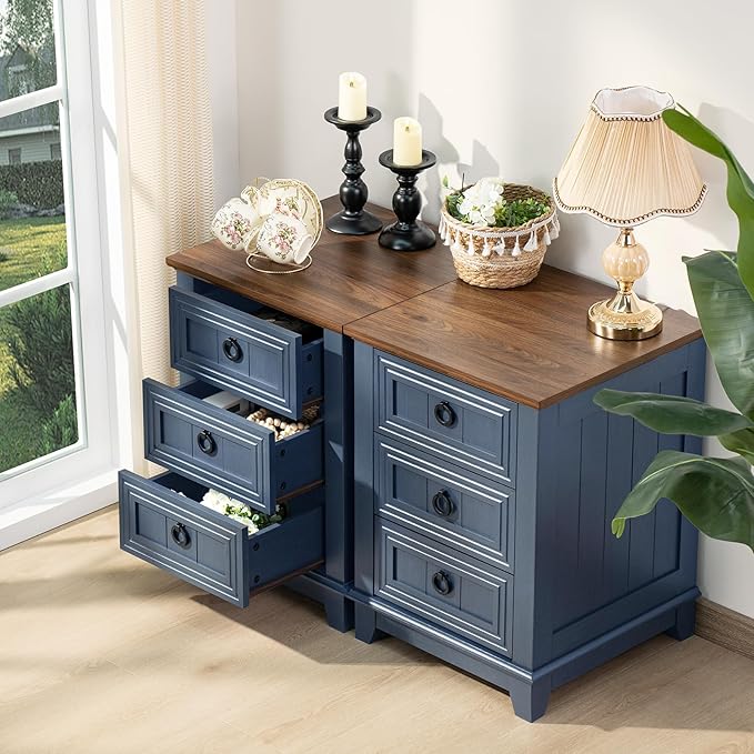 Night Stand Set of 2, Farmhouse 18" End Table - Image 5