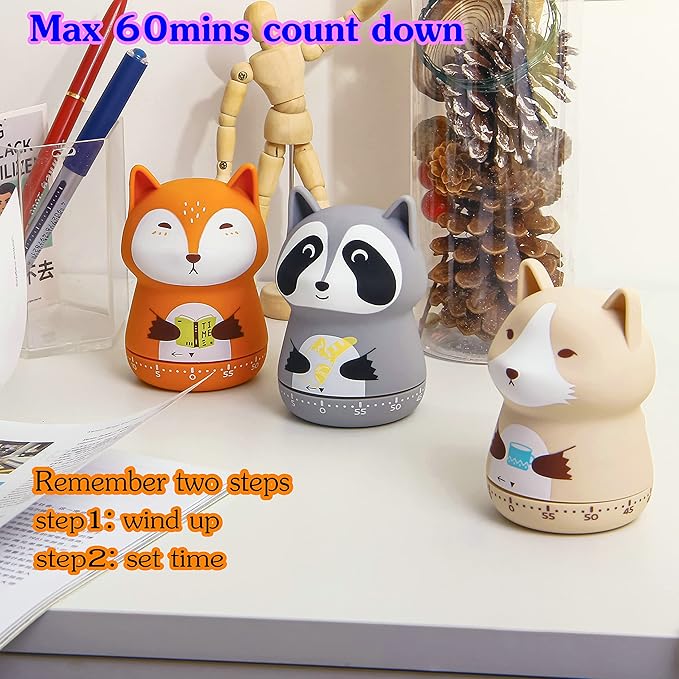NUOSWEK Mechanical Kitchen Timer, Cute Animal Timer - Image 7