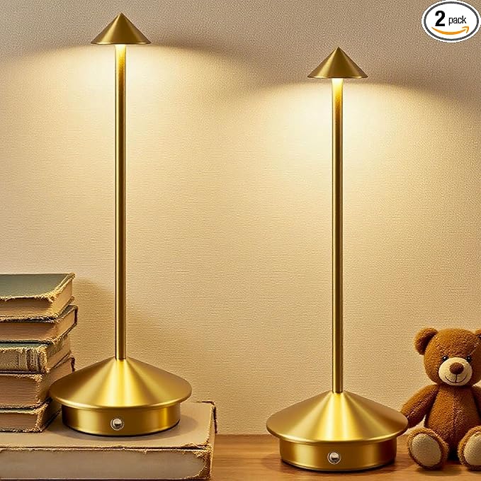 2 Pack Cordless LED Table Lamp, Rechargeable 5200mAH Battery Operated Lamp by Unknown