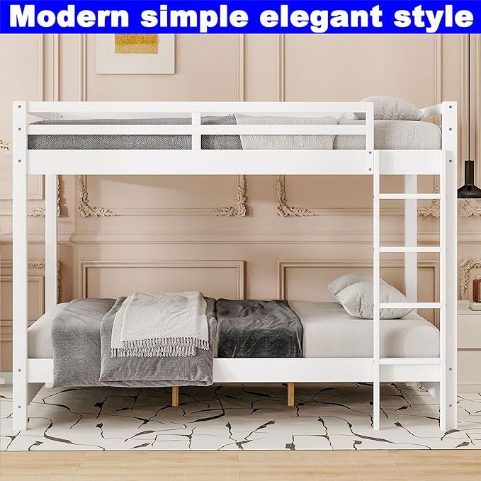 Upgraded Version Thicken Solid Wood Queen Over Queen Bunk Bed, Best Wooden Bunk - Image 3