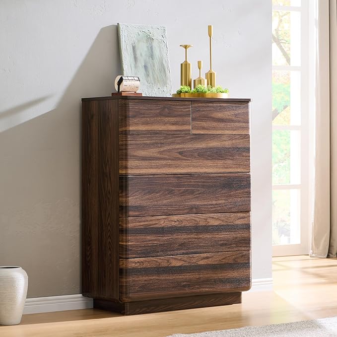 ACCOHOHO 6 Drawer Dresser for Bedroom, 42 Inch Tall Modern Chest of Drawers - Image 7