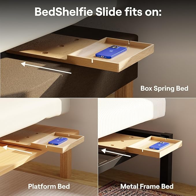 BedShelfie Bedside Shelf for Bunk Bed & Top Bunk, College Dorm Room & Loft - Image 3