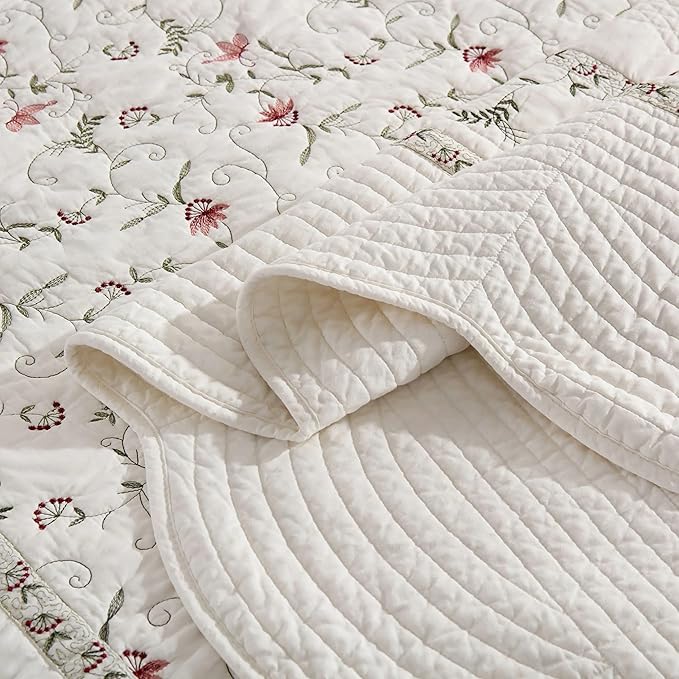 MarCielo 3-Piece 100% Cotton Oversized Bedspread Lightweight Quilt Coverlet - Image 6