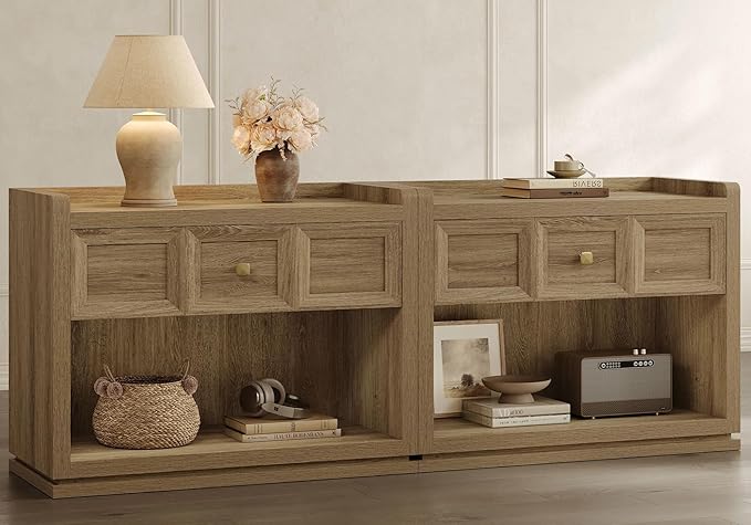 SICOTAS 31" Wide Nightstands Set of 2, Large Night Stands by SICOTAS