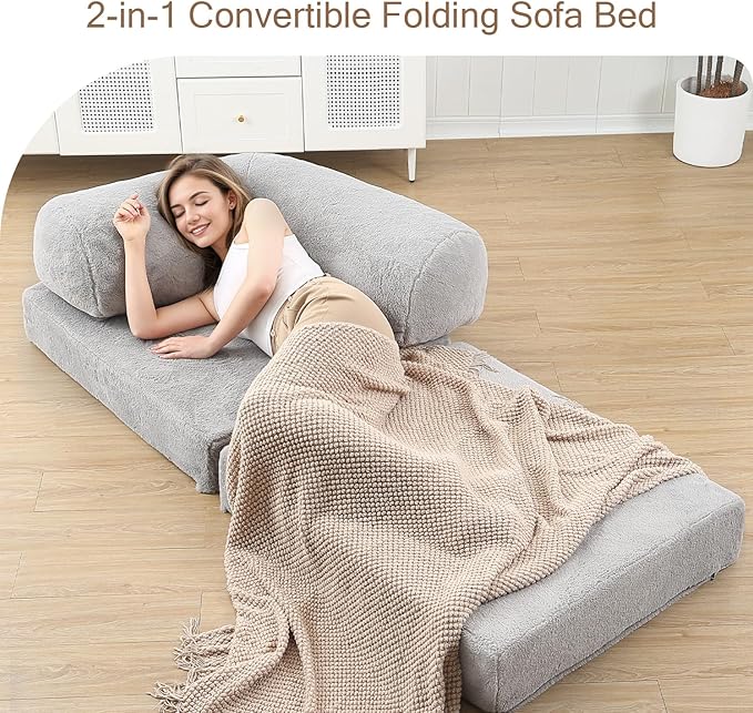 COMAX Folding Sofa Bed Single, Fold Out Chair Bed, Foldable Sofa Chair - Image 3