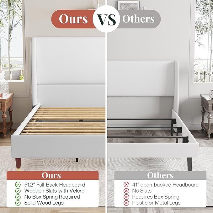 Jocisland Full Upholstered Platform Bed Frame - Image 5