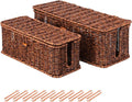 BROWNLILY Rattan Wire Storage Box, Handmade Cord Organizer by Unknown