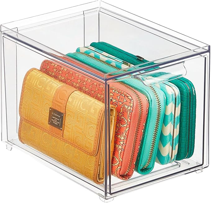 mDesign Plastic Closet Organizer Bin w/Pull Out Drawer - Image 8