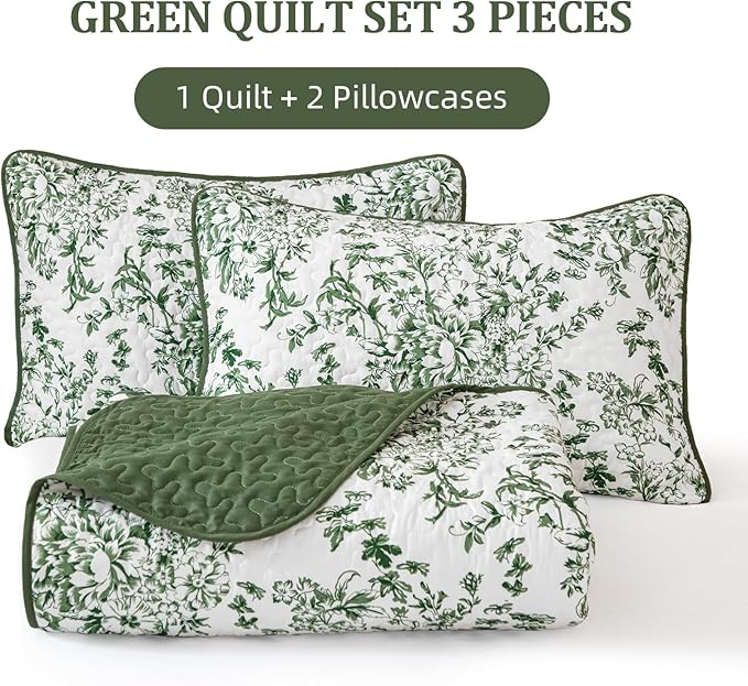 WONGS BEDDING Quilt Queen Size, Botanical Quilts - Image 7
