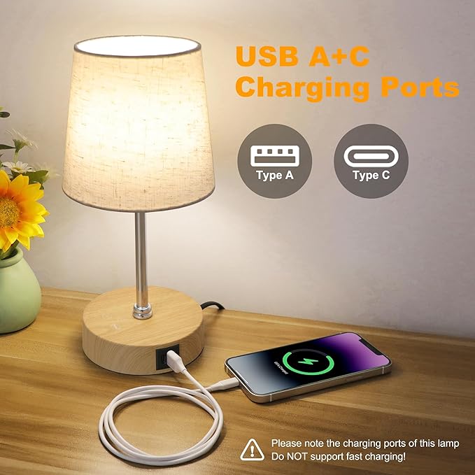 Ascher Small Bedside Table lamp Set of 2, RGB Color Changing Lamps, 3 Color - Image 5