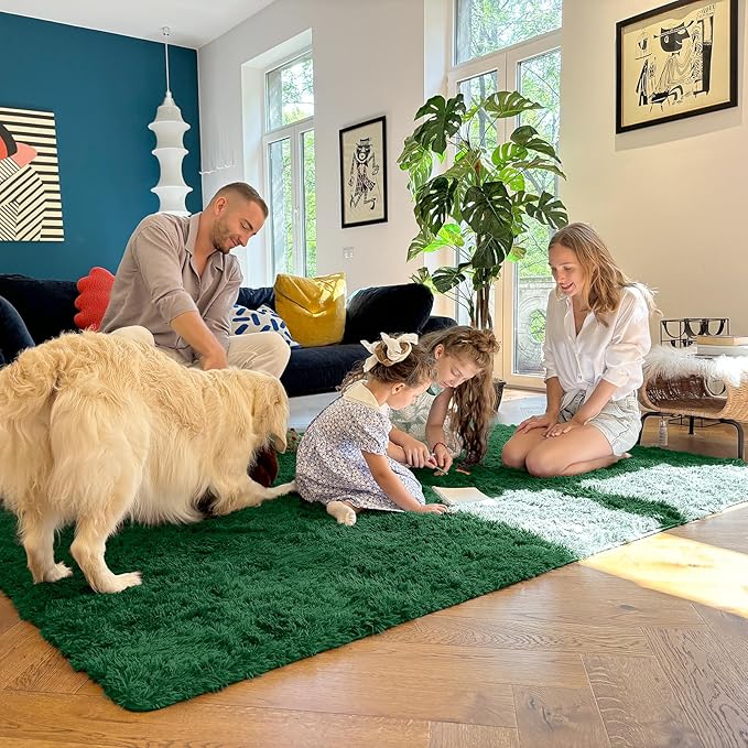 OLANLY Area Rugs for Living Room Bedroom, Machine Washable 4x5.9 ft Soft Fluffy - Image 7