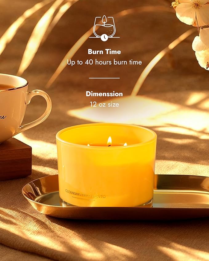 96NORTH Luxury Palo Santo Candle | Large 3 Wick Jar Candle | Up to 50 Hours - Image 3