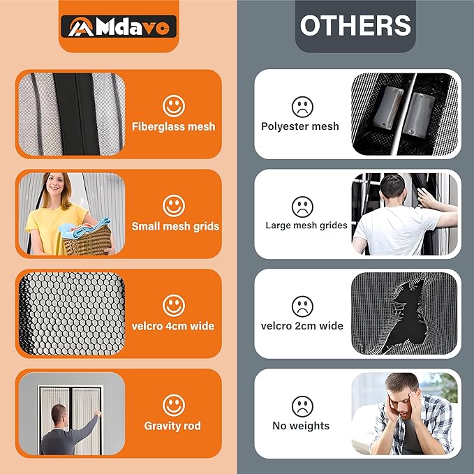 Magnetic Screen Door, Fit Door Size 48 x 80 Inches, Screen Doors - Image 5