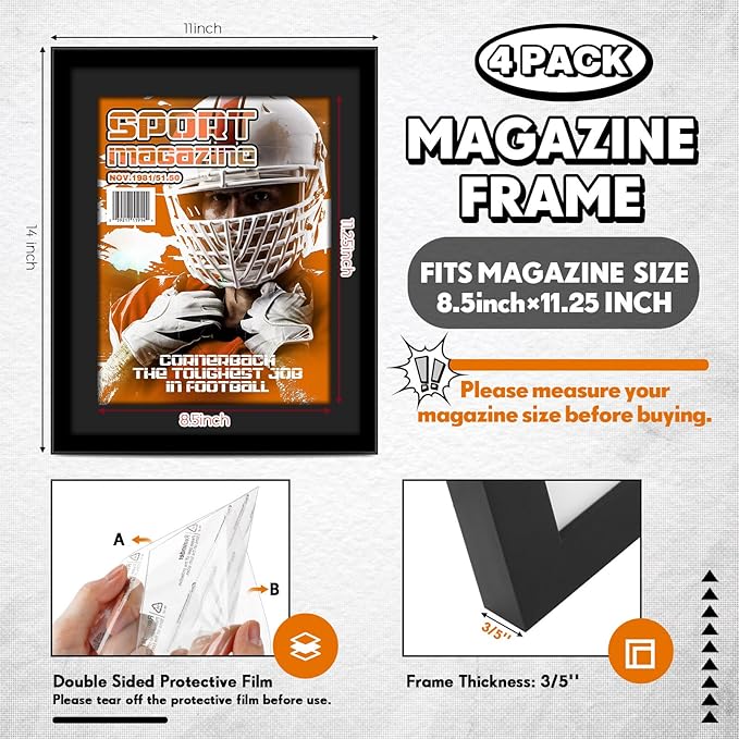 Geetery 4 Pcs Sports Magazine Frame - Image 2