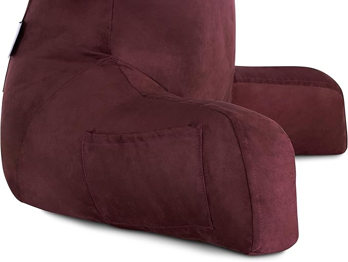 Husband Pillow Aspen Arizona Maroon, Reading Pillow Bed Rest Chair, Two-Sided - Image 8