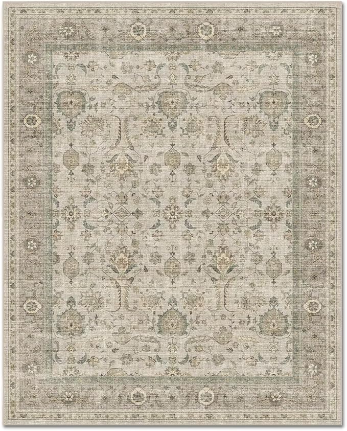 Washable 2x3 Entryway Rug, Boho Non-Slip Door Mat Vintage Distress Small Rugs - Image 8