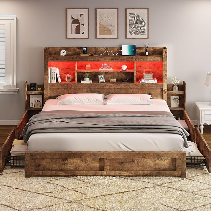 AMERLIFE King Size Bed Frame by AMERLIFE
