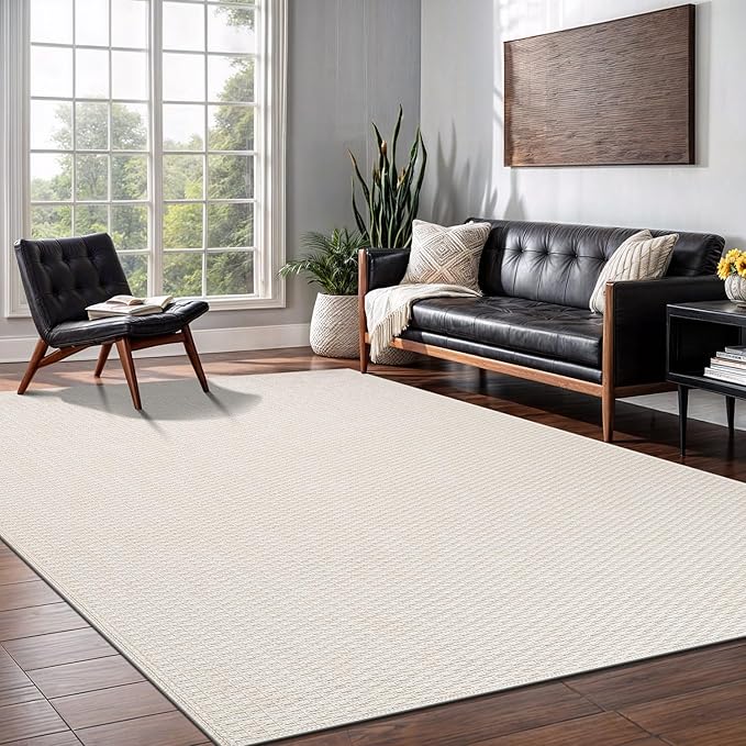 Easy Jute Rug 4x6 Indoor Outdoor Natural Rugs Solid Fiber Rug Woven Area Rug by LenaRug
