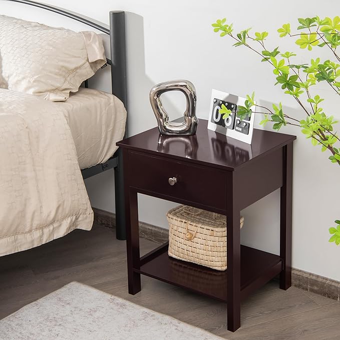Giantex Nightstand Set of 2, Wood End Table - Image 8