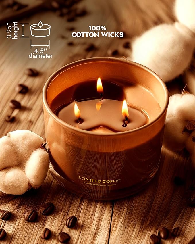 96NORTH Luxury Coffee Soy Candle | Large 3 Wick Jar Candle | Up to 40 Hours - Image 5