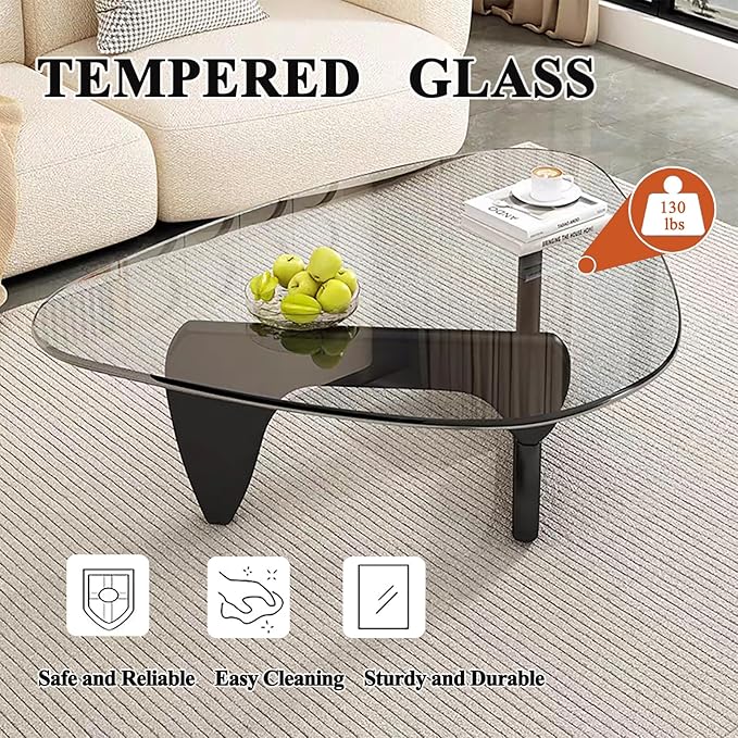 Modern Glass Coffee Table, Mid Century Small Coffee Table, Coffee Table - Image 3