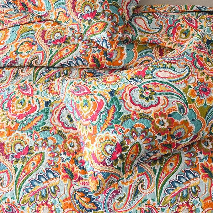 Cotton Bedspread Quilt Sets, Reversible Bedding Coverlet Sets Comforter - Image 6