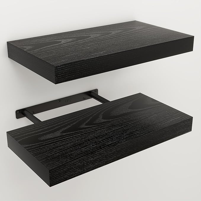 Floating Shelves for Wall, 7.9" Deep Wall Mounted Wood Shelves for Bathroom - Image 3