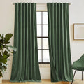 RYB HOME Elegant Green Velvet Curtains 84 inches Long, Light Blocking, Thermal by RYBHOME