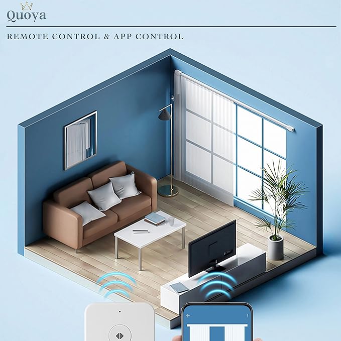 Quoya QL600 Smart Electric Curtain Track, Motorized Motor, Adjustable Track - Image 6