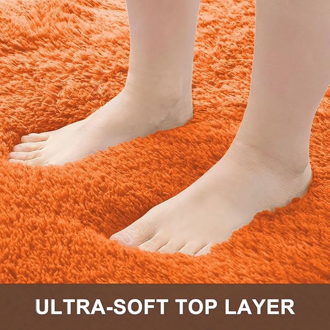 OLANLY 3x5 Machine Washable Small Bedside Rug, Soft Fluffy Shaggy Rugs - Image 4