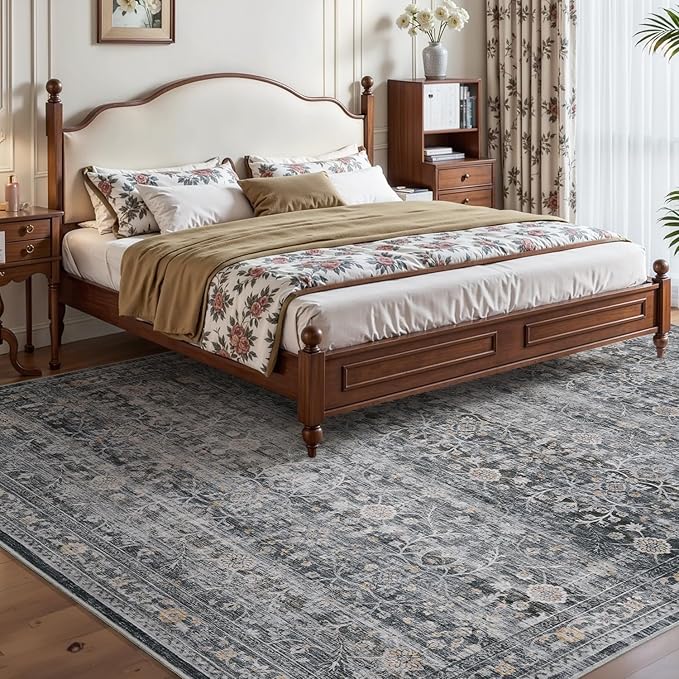 MontVoo-Vintage Area Rug 5X7 Grey Rugs - Image 2