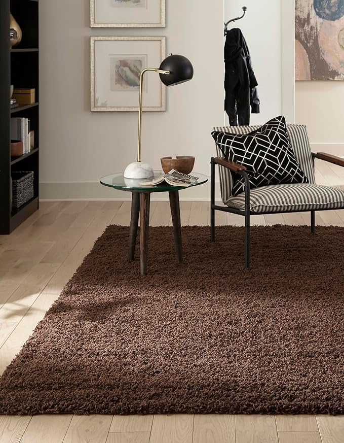 Unique Loom Solid Shag Collection Area Rug - Image 2