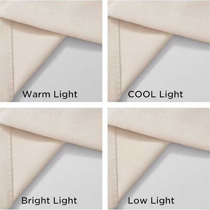 Joydeco Velvet Curtains White Blackout Curtains Thermal Insulated 84 inches - Image 6