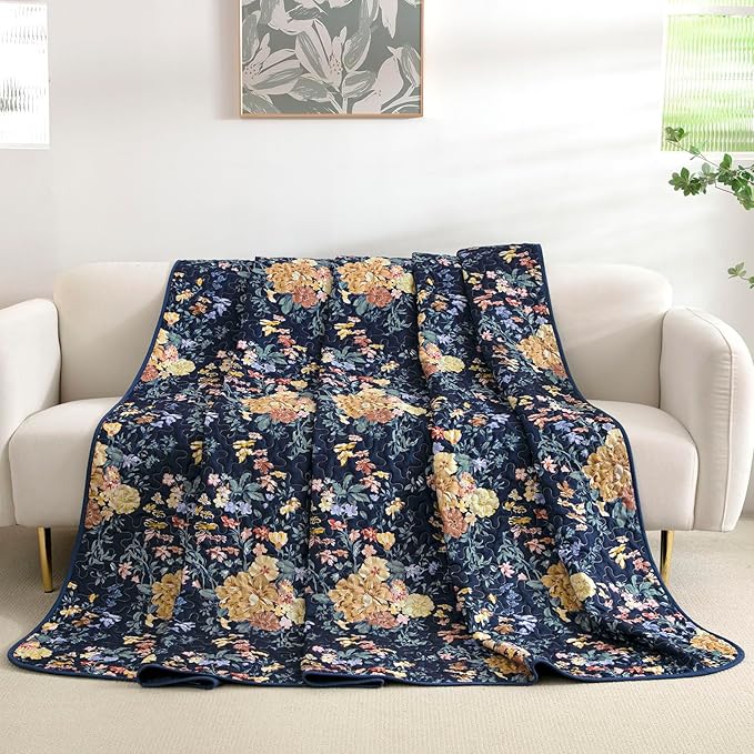 WONGS BEDDING Quilt King Size, Botanical Quilt - Image 8