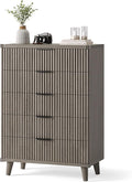 Lulive Dresser for Bedroom Wood Tall Dressers Drawers, Fluted Modern Dresser 5 by Lulive