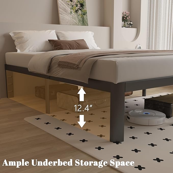 14 Inch Twin Bed Frames with Metal Gaskets, Heavy Duty Steel Platform Supprt - Image 3