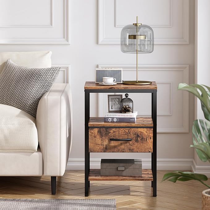 SUPERJARE Nightstand Set of 2, Bed Side Tables - Image 2