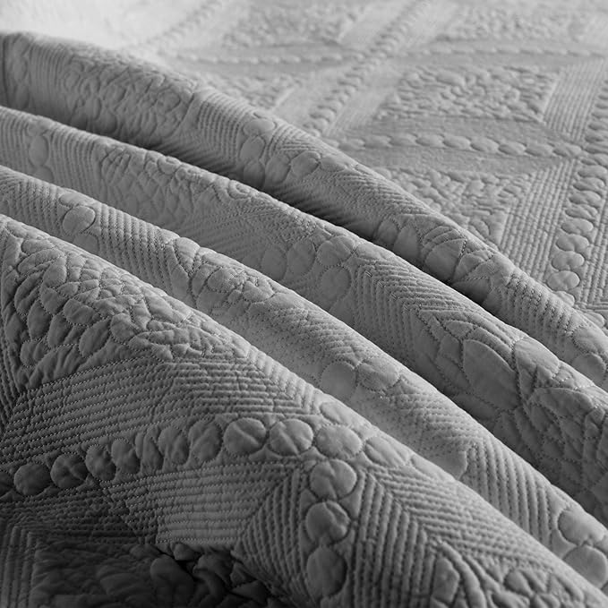 MarCielo 3-Piece 100% Cotton Oversized Bedspread Lightweight Quilt Coverlet - Image 6