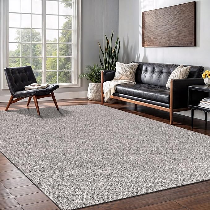 Easy Jute Rug 9x12 Indoor Outdoor Natural Rugs Solid Fiber Rug Woven Area Rug by LenaRug