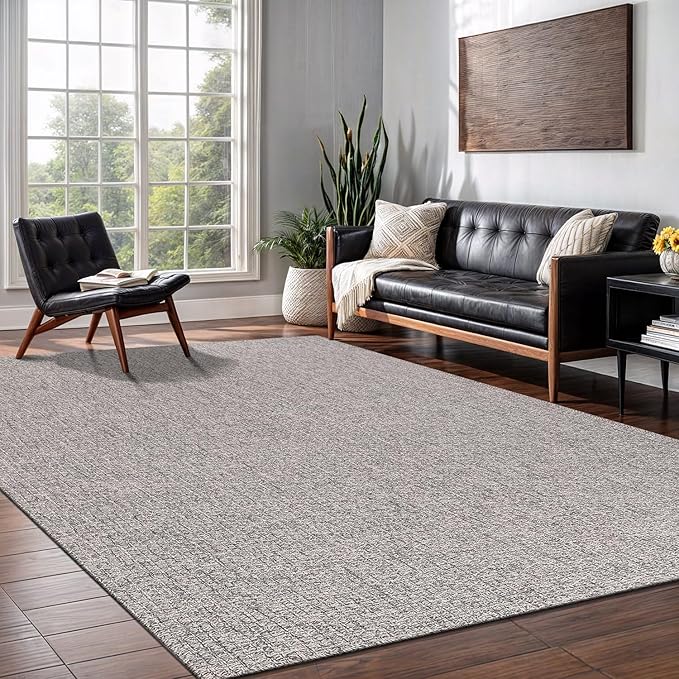 Easy Jute Rug 5x7 Indoor Outdoor Natural Rugs Solid Fiber Rug Woven Area Rug by LenaRug