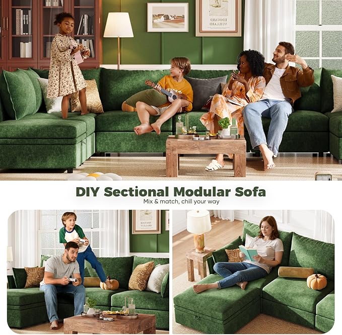 ABCASA 102.6" Modular Sectional Sofa, L Shaped Couch Set - Image 9