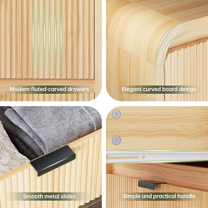 FURSUN Fluted 6 Drawers Dresser - Image 6